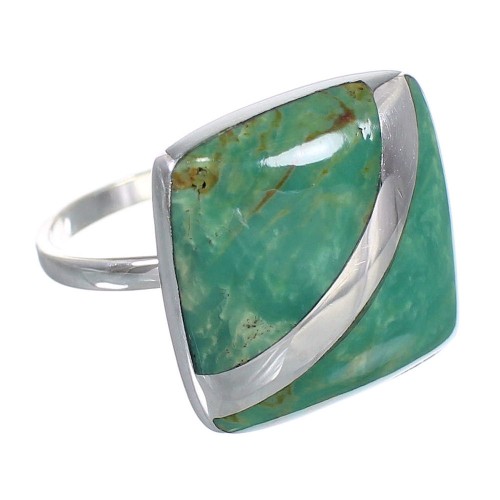 Southwest Turquoise Genuine Sterling Silver Ring Size 8-1/2 RX88723