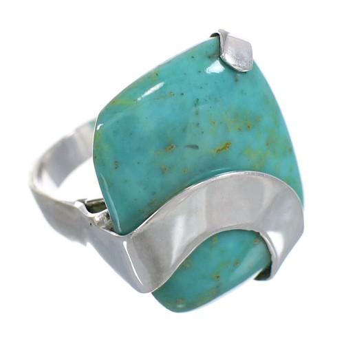 Turquoise Jewelry Genuine Sterling Silver Ring Size 8 RX88733