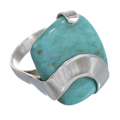 Turquoise Genuine Sterling Silver Southwest Jewelry Ring Size 5-3/4 RX88735