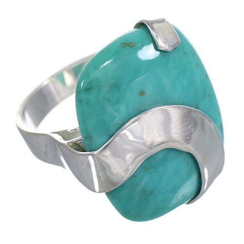 Genuine Sterling Silver Turquoise Jewelry Ring Size 5-3/4 RX88765