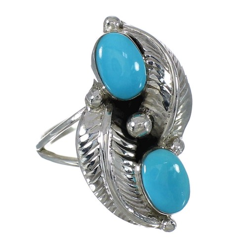 Authentic Sterling Silver Turquoise Jewelry Ring Size 6 FX91070