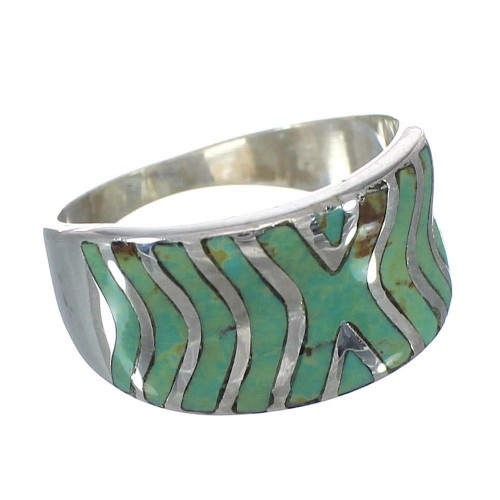 Southwest Sterling Silver Turquoise Ring Size 6-1/2 AX93020