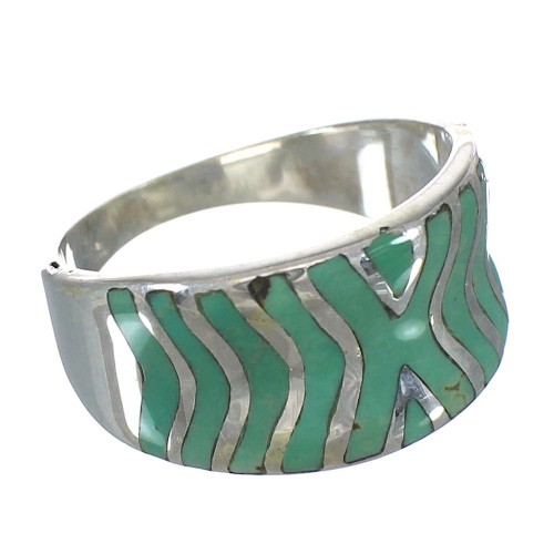 Turquoise Authentic Sterling Silver Ring Size 5-3/4 AX93074