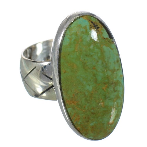 Turquoise Genuine Sterling Silver Southwestern Ring Size 7-1/2 AX92618