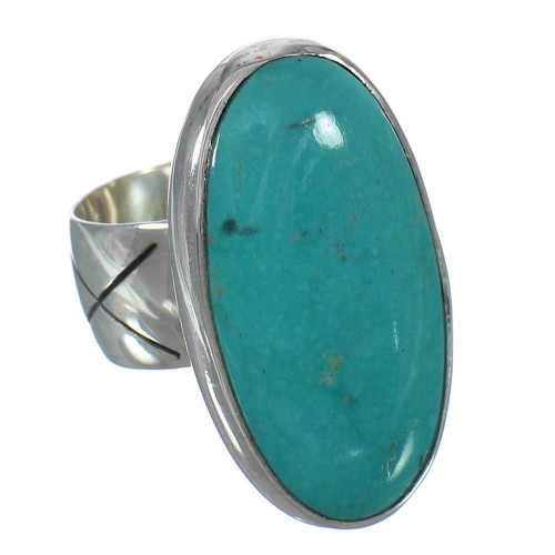 Authentic Sterling Silver Turquoise Ring Size 6 AX92641