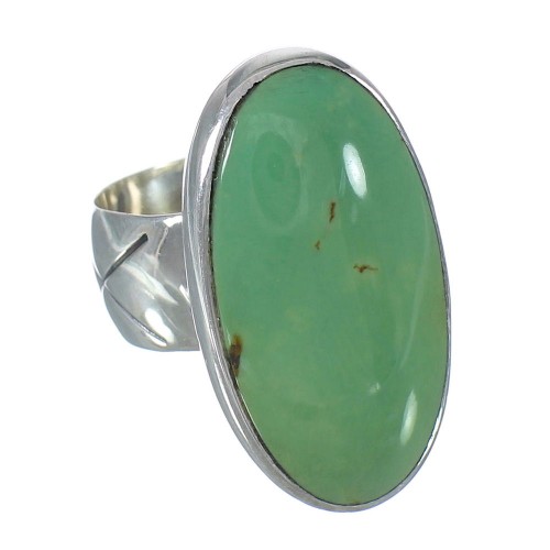 Silver Turquoise Jewelry Southwestern Ring Size 7 AX92685
