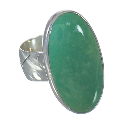 Sterling Silver Turquoise Jewelry Southwestern Ring Size 6-3/4 AX92688