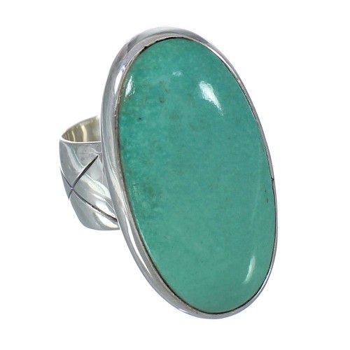 Turquoise Jewelry Sterling Silver Southwestern Ring Size 5-3/4 AX92693