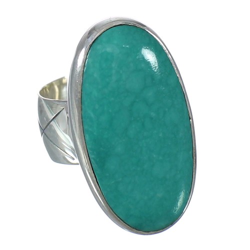 Turquoise Jewelry Authentic Sterling Silver Southwest Ring Size 5-1/2 AX92715