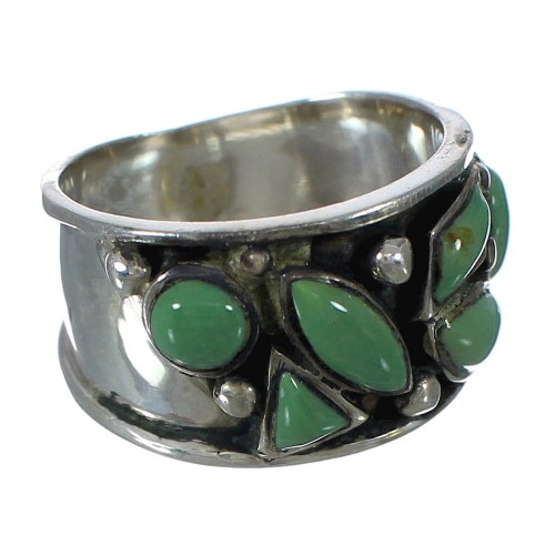 Southwestern Genuine Sterling Silver And Turquoise Ring Size 4-3/4 YX90751