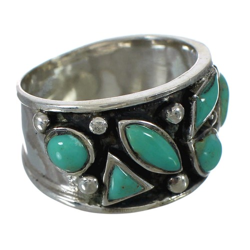 Southwest Turquoise And Sterling Silver Ring Size 5 YX90764