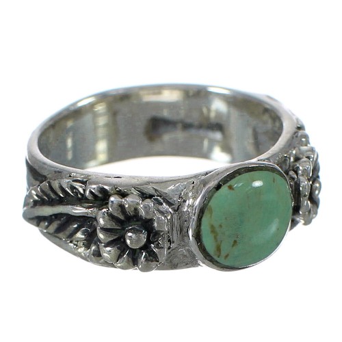 Sterling Silver Turquoise Flower Ring Size 7 YX91600