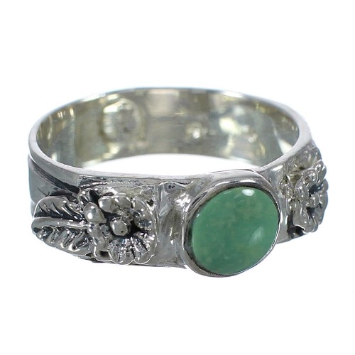 Turquoise And Silver Southwest Flower Ring Size 6-1/2 YX91696