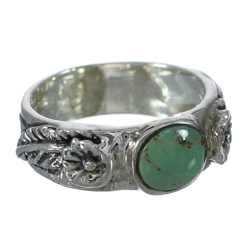 Authentic Sterling Silver Turquoise Southwestern Flower Ring Size 5-1/4 YX91711