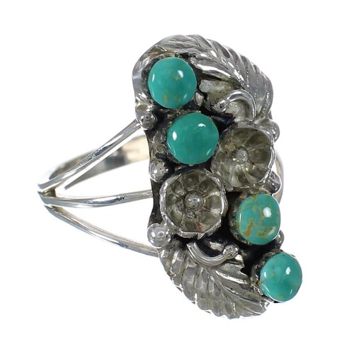 Sterling Silver Turquoise Jewelry Ring Size 8 FX91883