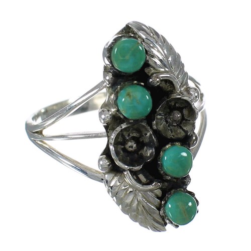 Authentic Sterling Silver Turquoise Jewelry Ring Size 6-1/2 FX91894