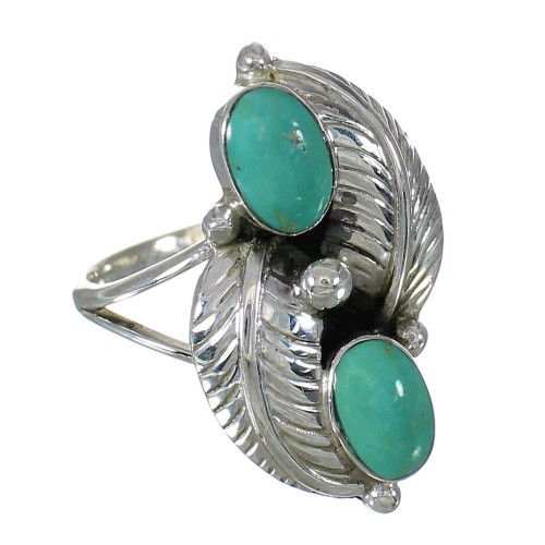 Sterling Silver Turquoise Jewelry Ring Size 7-1/2 FX91469