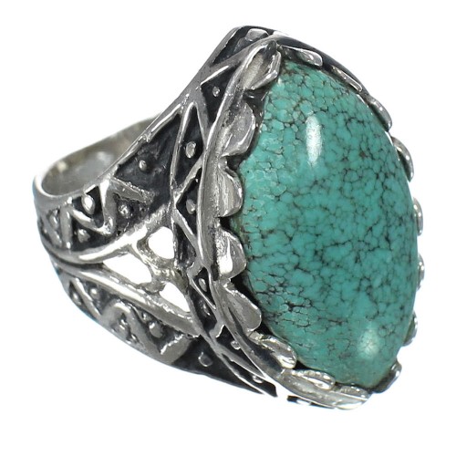 Southwest Turquoise Sterling Silver Ring Size 6-1/2 FX93388