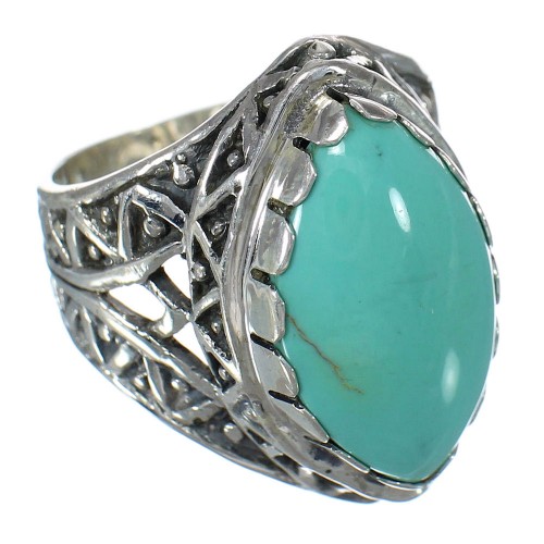 Authentic Sterling Silver Turquoise Ring Size 5-1/2 FX93434