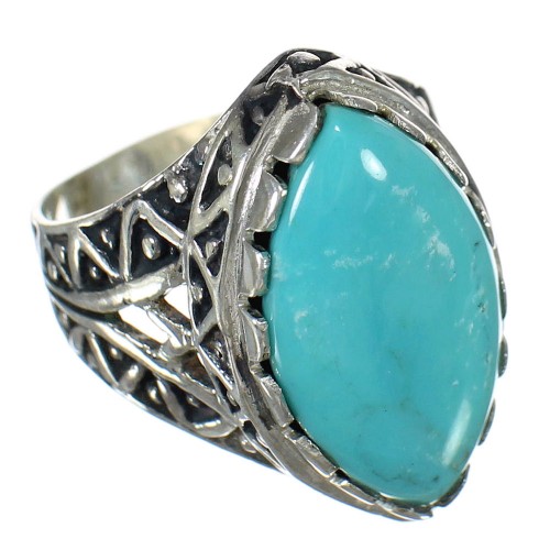 Authentic Sterling Silver Turquoise Ring Size 8-3/4 FX93437