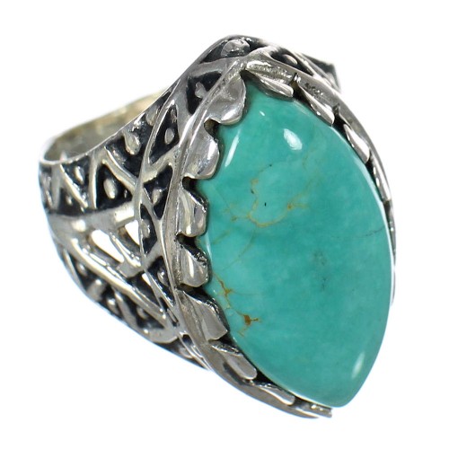 Authentic Sterling Silver Turquoise Ring Size 6-1/4 FX93443