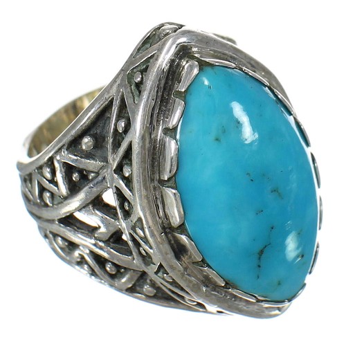 Authentic Sterling Silver Turquoise Ring Size 5-1/4 FX93463