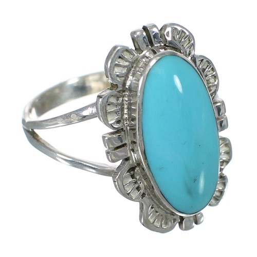 Authentic Sterling Silver Southwest Turquoise Ring Size 4-1/2 RX92792