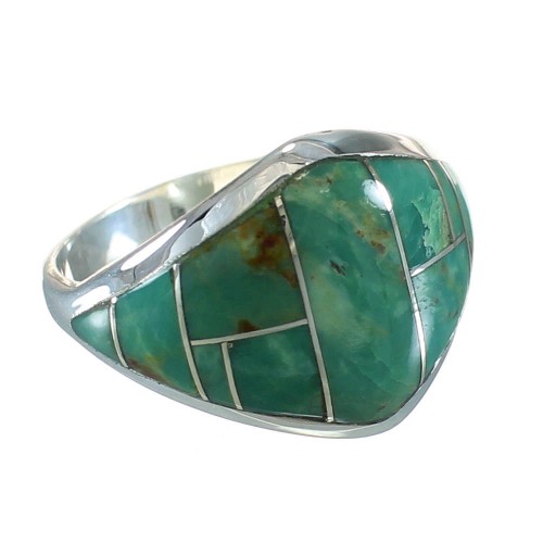 Silver Southwest Turquoise Jewelry Ring Size 6-1/2 AX88535