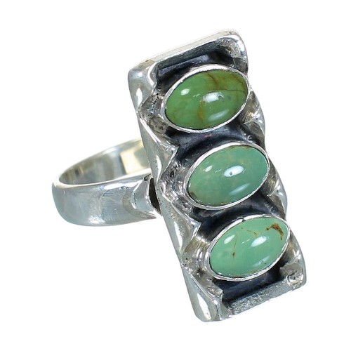 Southwestern Silver And Turquoise Ring Size 8-1/2 FX90359