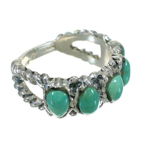 Genuine Sterling Silver Turquoise Ring Size 6-1/2 FX90580