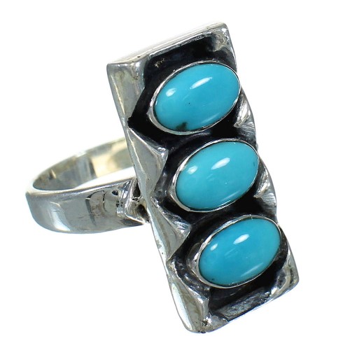 Turquoise Jewelry Genuine Sterling Silver Ring Size 8-1/4 AX89290