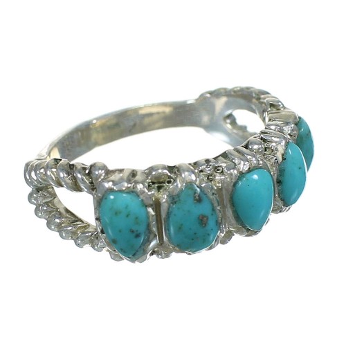 Turquoise Southwest Jewelry Silver Ring Size 8-1/4 AX89320