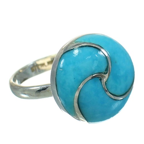 Silver Southwest Turquoise Ring Size 4-3/4 AX92138