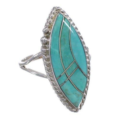Turquoise Sterling Silver Southwestern Ring Size 8-1/4 AX87981