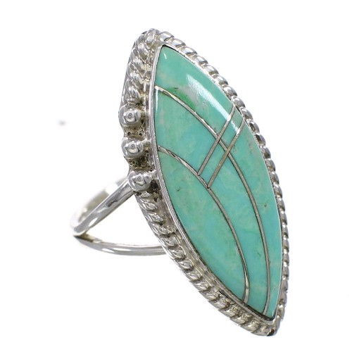 Silver Turquoise Ring Size 5-3/4 AX88622