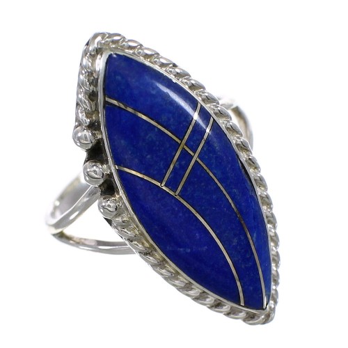 Lapis And Authentic Sterling Silver Southwest Ring Size 5-1/4 YX87874
