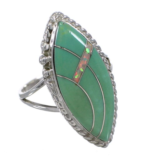 Genuine Sterling Silver Opal Turquoise Southwest Ring Size 7-3/4 YX87934