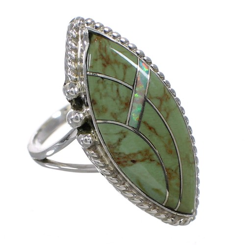 Genuine Sterling Silver Opal Turquoise Southwestern Ring Size 6-3/4 YX87935