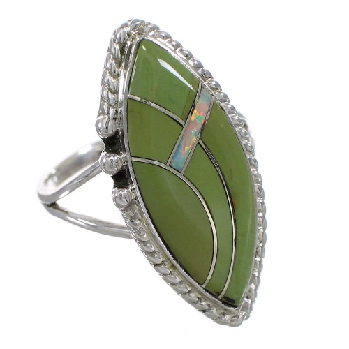 Southwest Silver Turquoise Opal Ring Size 6 YX88847