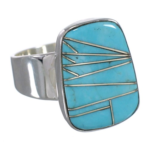 Turquoise Sterling Silver Southwest Ring Size 8 AX88019