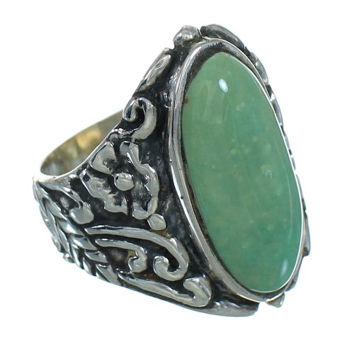 Genuine Sterling Silver Turquoise Flower Jewelry Ring Size 7-1/4 RX87281