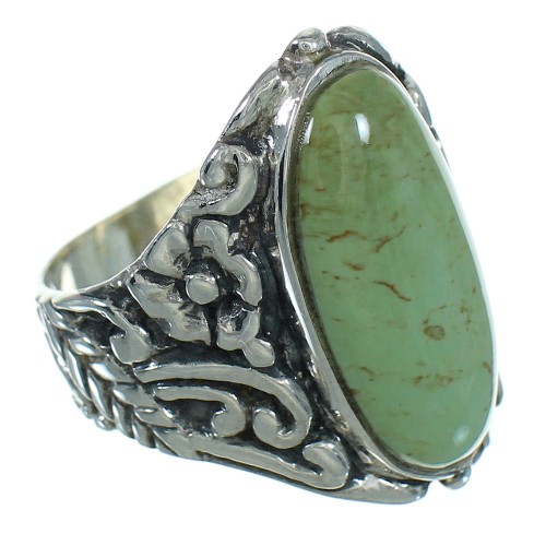 Sterling Silver Turquoise Flower Southwest Jewelry Ring Size 8-1/2 RX87284