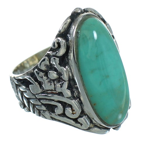 Turquoise Flower Genuine Sterling Silver Southwest Ring Size 6 RX87286