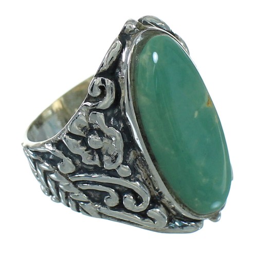 Authentic Sterling Silver Turquoise Flower Ring Size 6-1/2 RX87292
