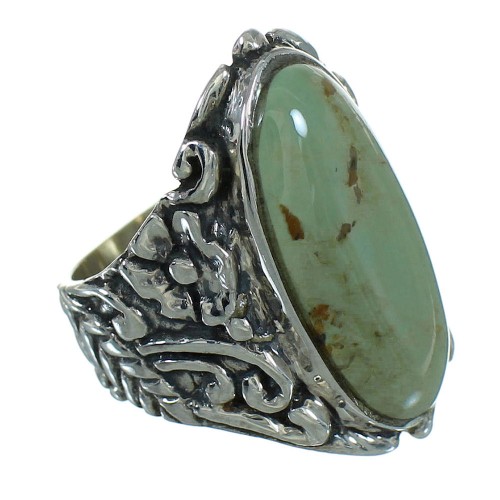 Turquoise And Sterling Silver Southwest Flower Ring Size 5-1/4 RX87406