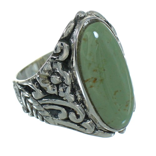 Genuine Sterling Silver And Turquoise Flower Ring Size 8-1/2 RX87414