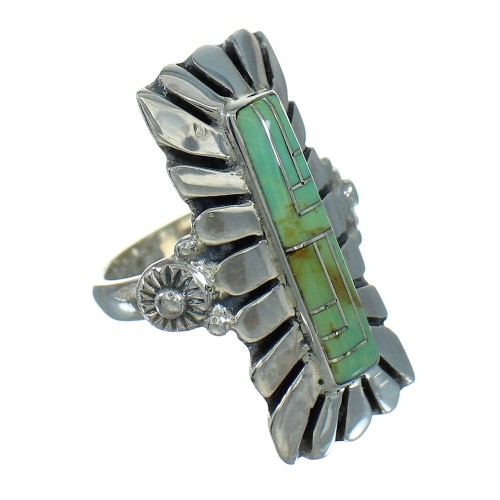 Turquoise Authentic Sterling Silver Ring Size 4-1/2 AX89336