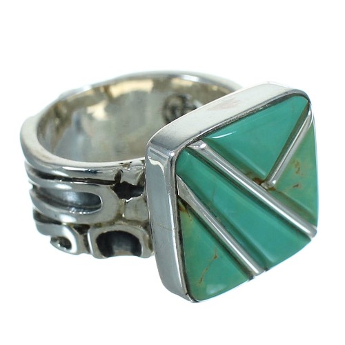 Turquoise Silver Southwestern Jewelry Ring Size 5 AX89362