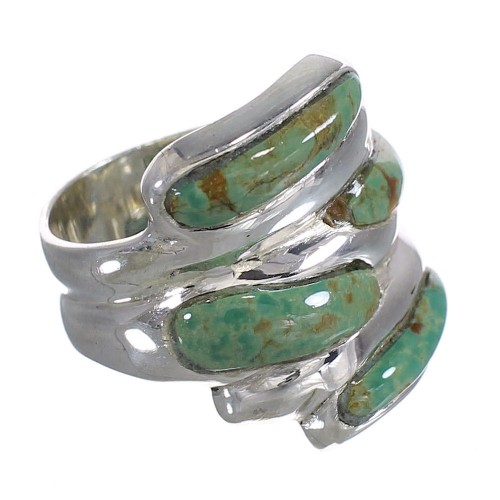 Turquoise Genuine Sterling Silver Southwest Jewelry Ring Size 7-1/2 AX87384