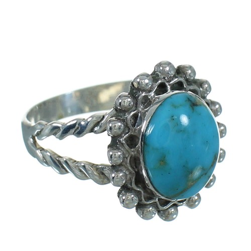 Sterling Silver Southwest Turquoise Ring Size 6-3/4 QX86002